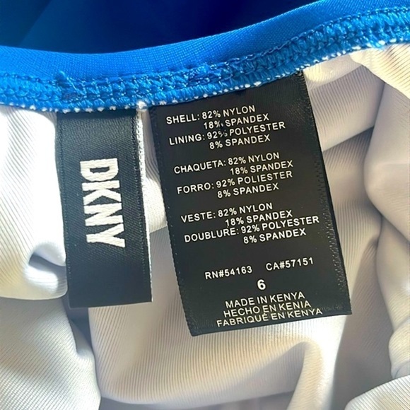 Brand New DKNY Blue Peek A Boo Twist One Piece Swimsuit 50+ UPF 4-Way Stretch - Picture 12 of 16